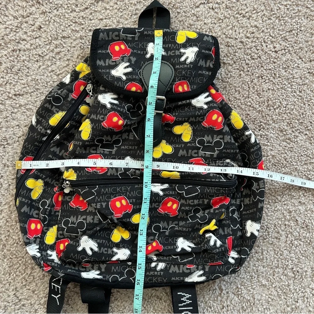 Disney Mickey Mouse Black Red Yellow Backpack Size Medium